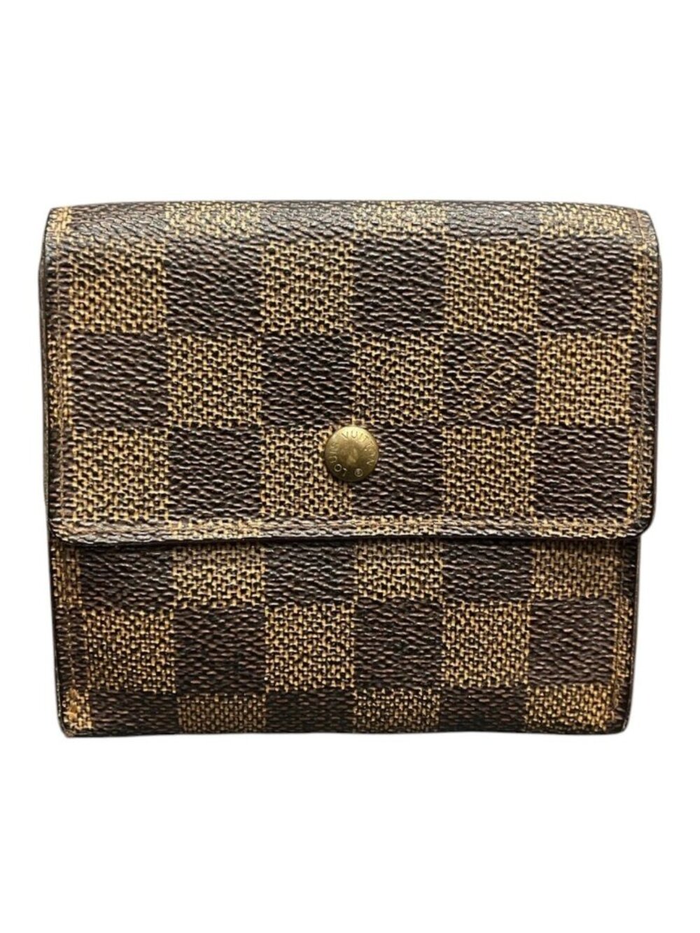Louis Vuitton Portefeuille Elise Damier Trifold Wallet Canvas